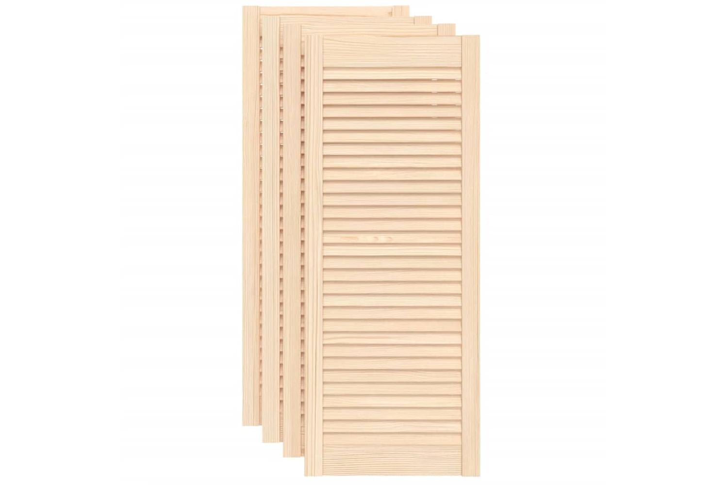 Vidaxl 151135 Louvred Doors 4 Pcs Solid Pine Wood 99.3x39.4cm