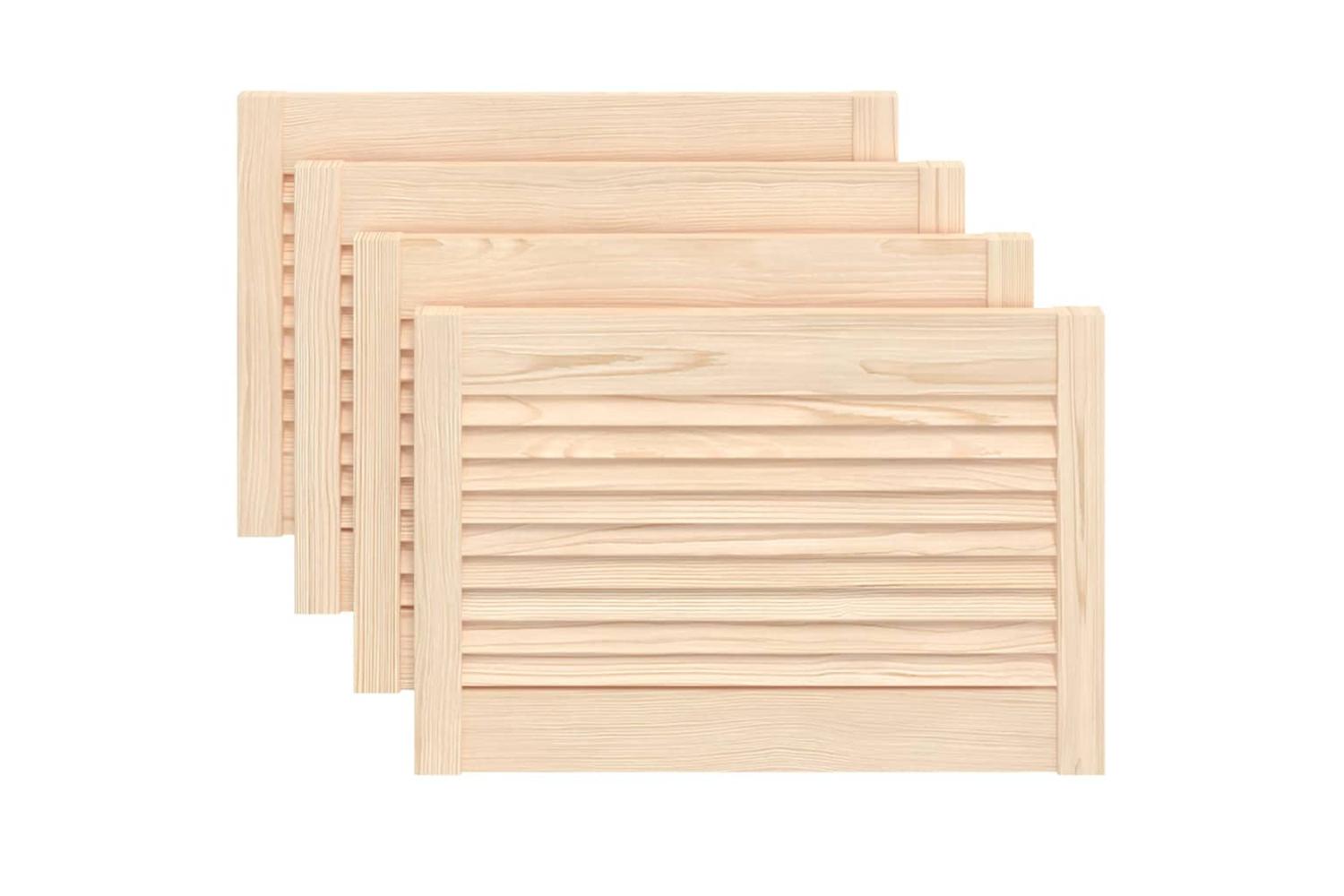 Vidaxl 151114 Louvred Doors 4 Pcs Solid Pine Wood 39.5x59.4cm