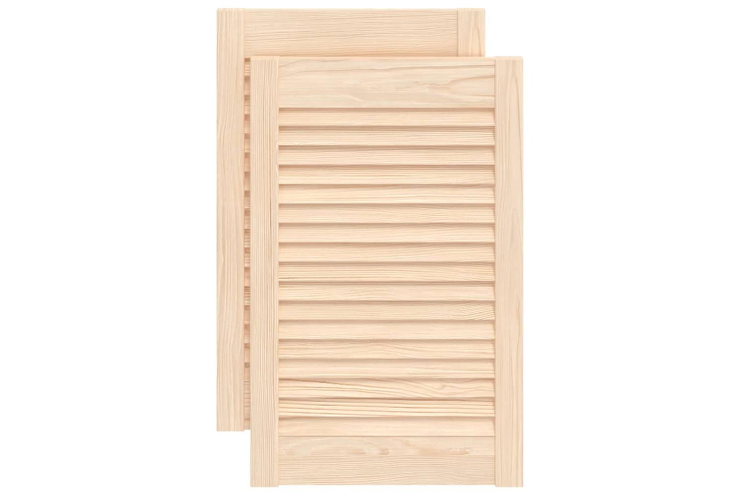Vidaxl 151116 Louvred Doors 2 Pcs Solid Pine Wood 61.5x39.4cm-2