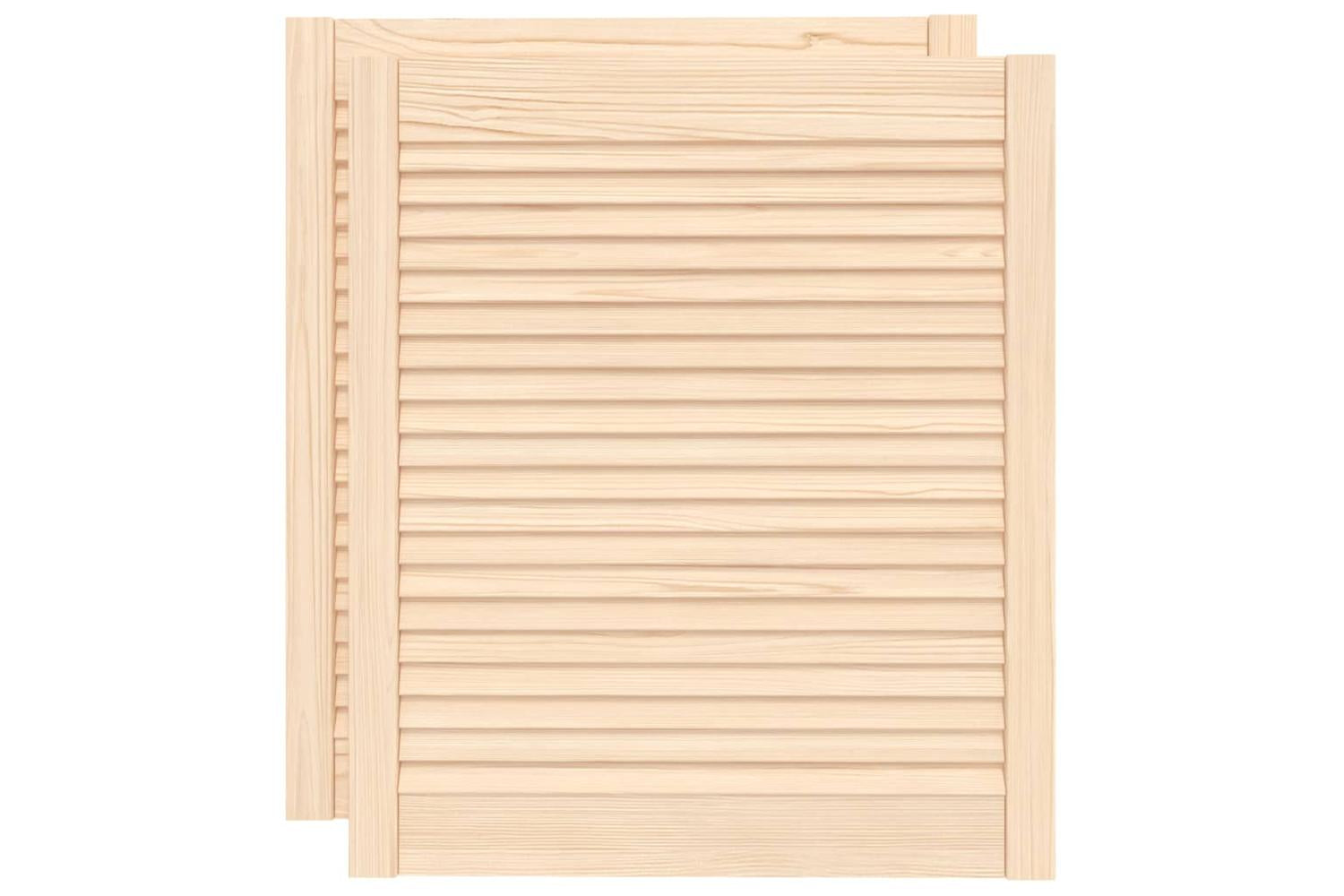 Vidaxl 151131 Louvred Doors 2 Pcs Solid Pine Wood 69x59.4cm-2