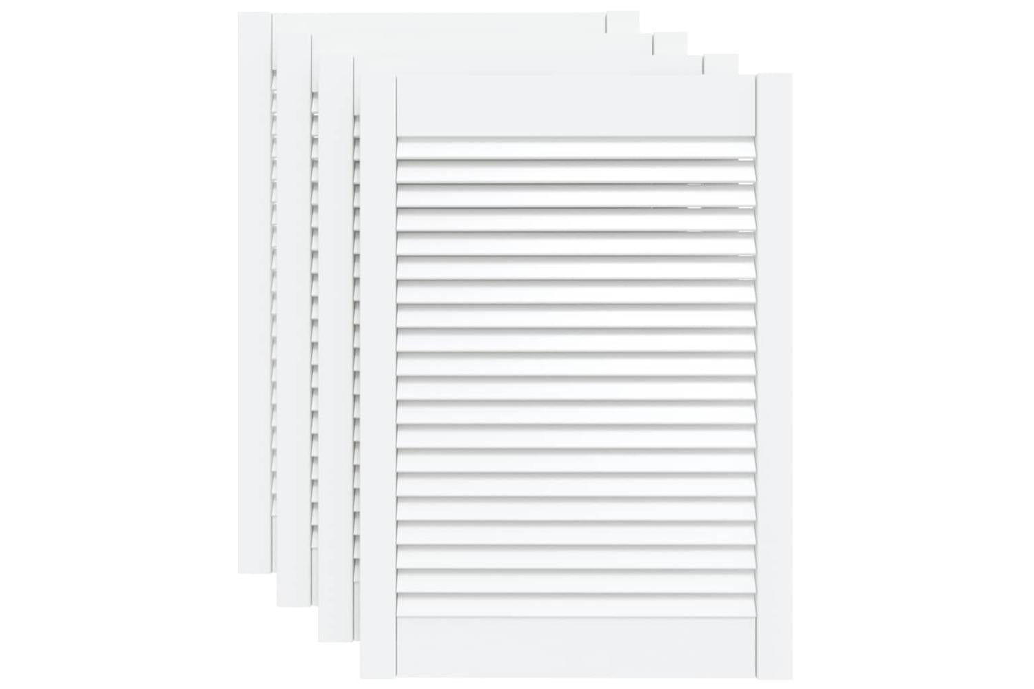 Vidaxl 151165 Louvred Doors 4 Pcs Solid Pine Wood White 69x49.4cm-2
