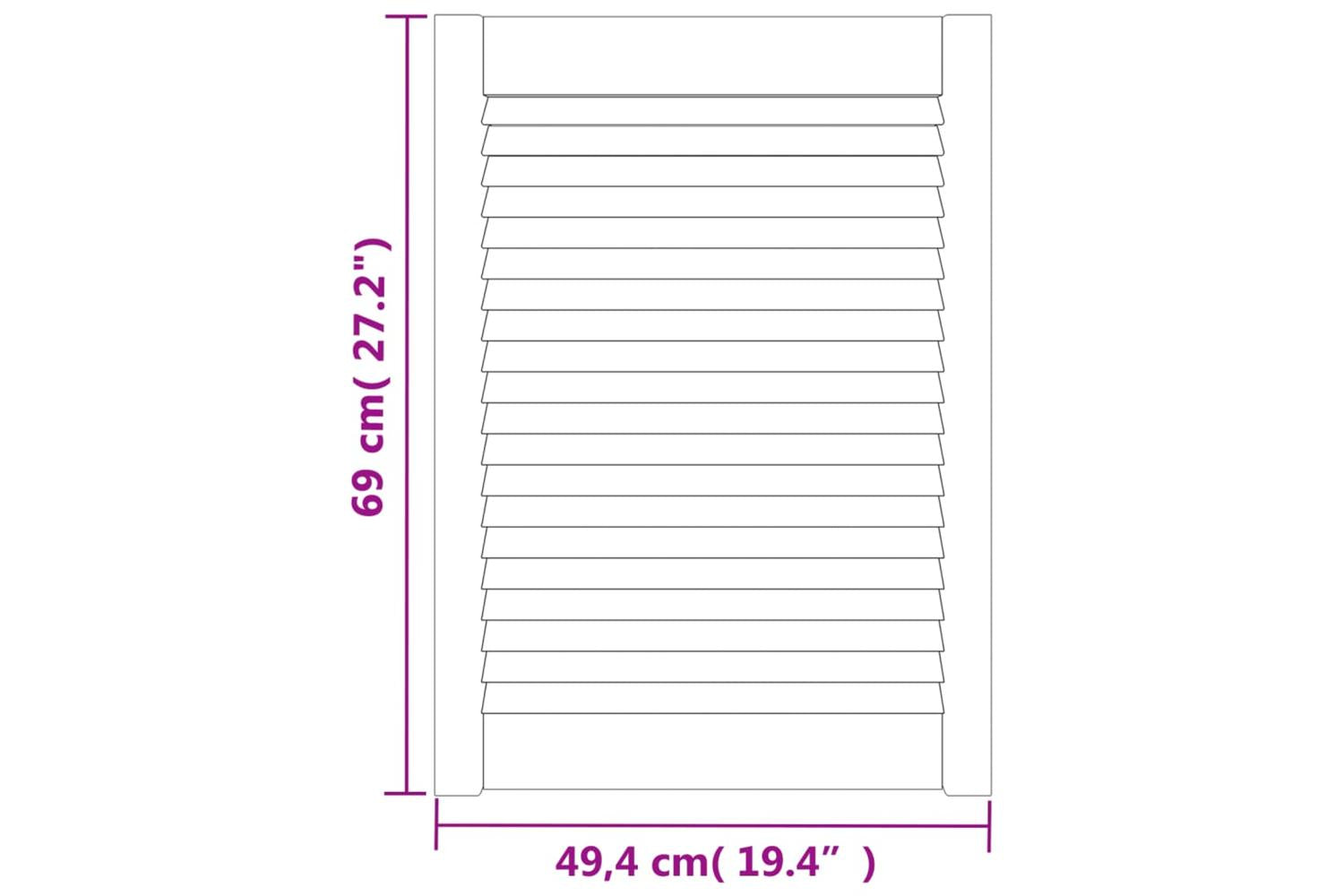 Vidaxl 151165 Louvred Doors 4 Pcs Solid Pine Wood White 69x49.4cm-6