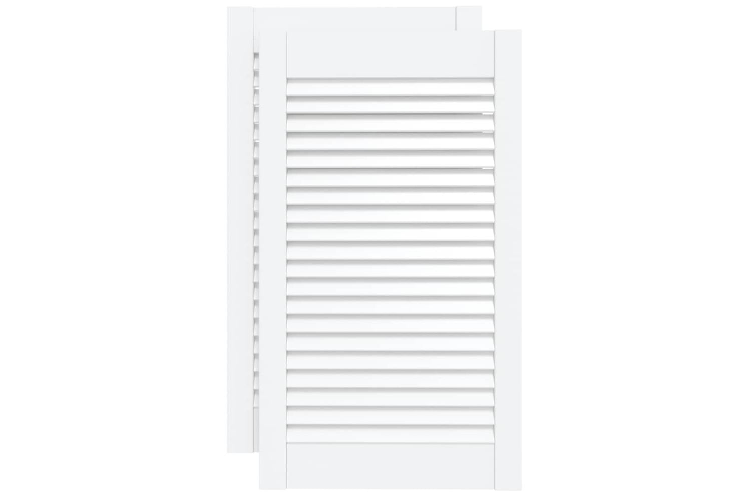 Vidaxl 151161 Louvred Doors 2 Pcs Solid Pine Wood White 69x39.4cm