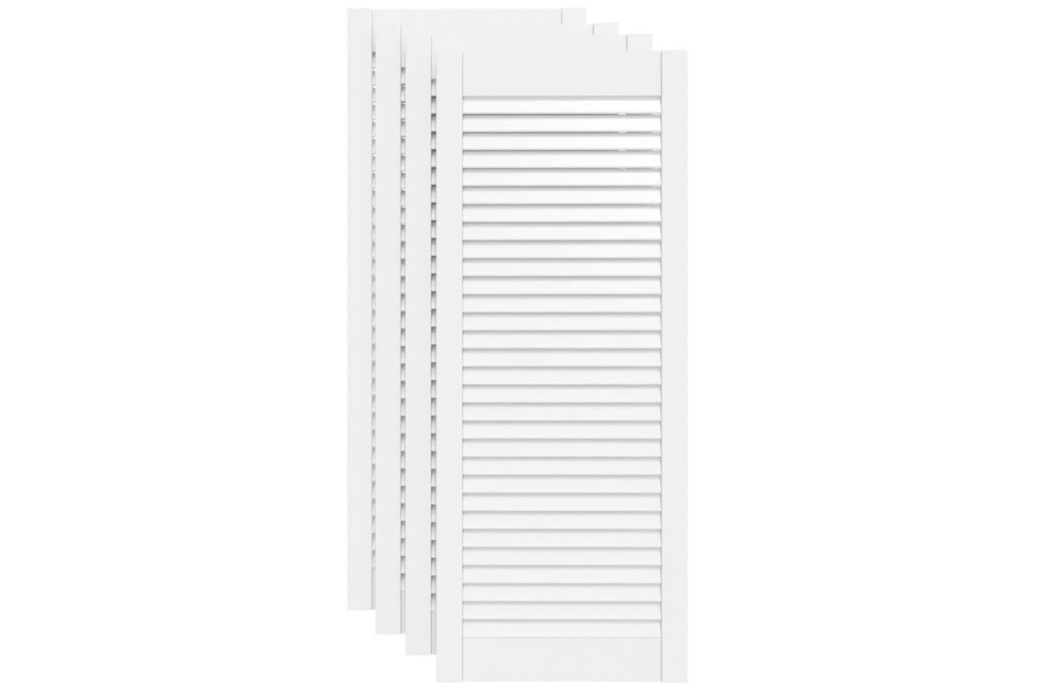 Vidaxl 151171 Louvred Doors 4 Pcs Solid Pine Wood White 99.3x39.4cm