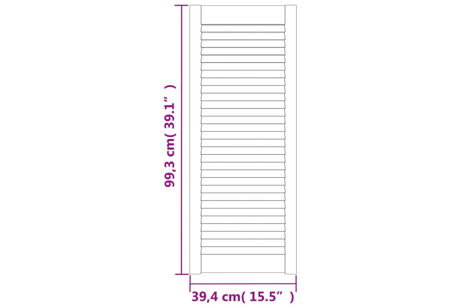 Vidaxl 151171 Louvred Doors 4 Pcs Solid Pine Wood White 99.3x39.4cm-6