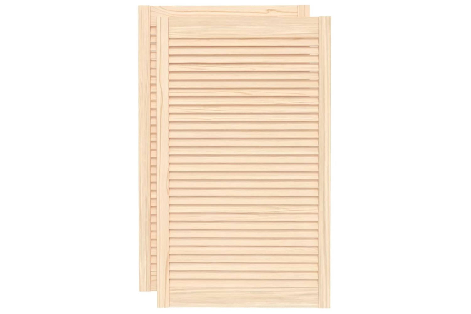 Vidaxl 151140 Louvred Doors 2 Pcs Solid Pine Wood 99.3x59.4cm-2