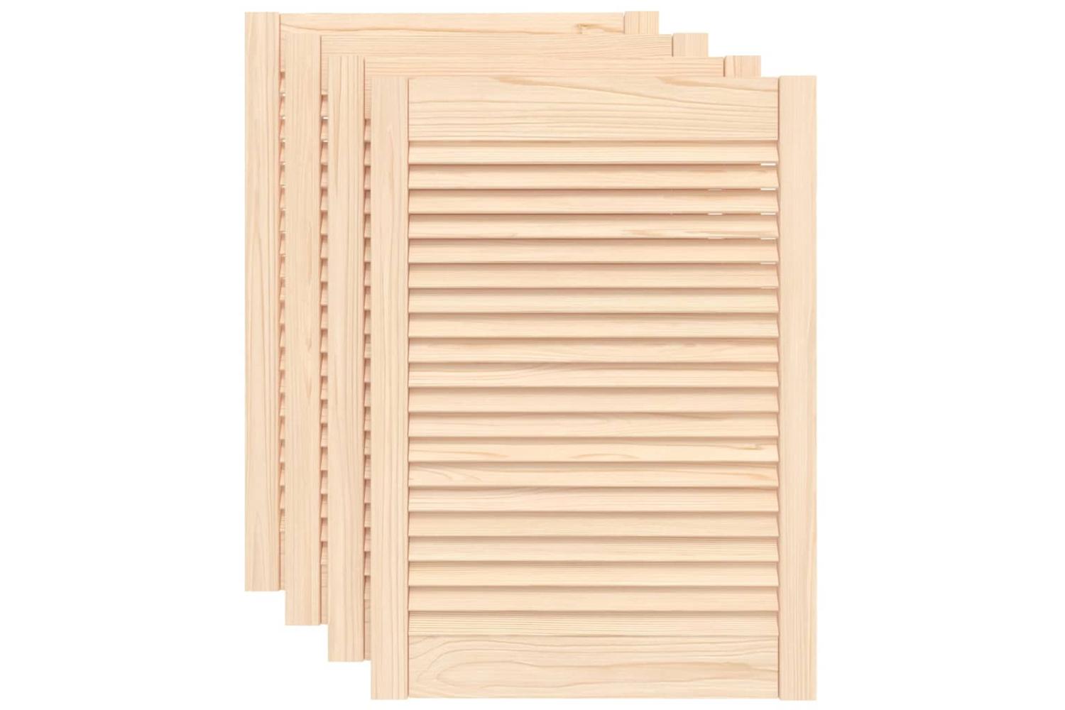 Vidaxl 151129 Louvred Doors 4 Pcs Solid Pine Wood 69x49.4cm-2