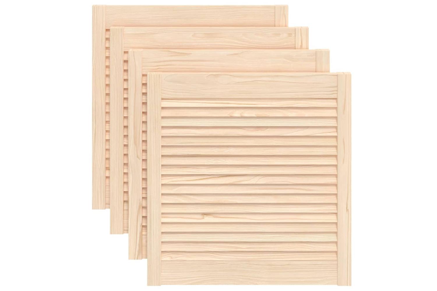 Vidaxl 151123 Louvred Doors 4 Pcs Solid Pine Wood 61.5x59.4cm
