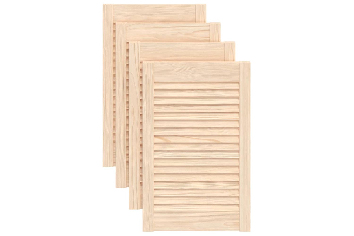 Vidaxl 151117 Louvred Doors 4 Pcs Solid Pine Wood 61.5x39.4cm-2