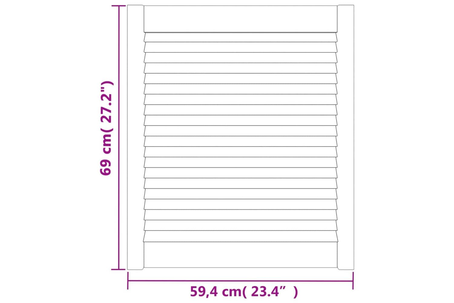 Vidaxl 151130 Louvred Door Solid Pine Wood 69x59.4cm-6