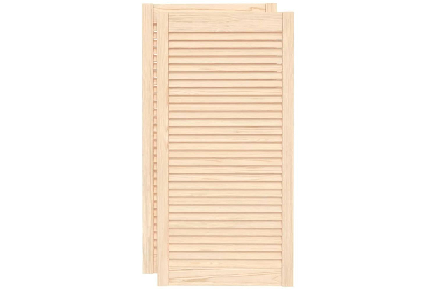Vidaxl 151137 Louvred Doors 2 Pcs Solid Pine Wood 99.3x49.4cm-2