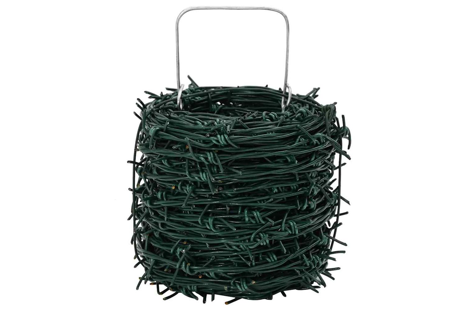 Vidaxl 141077 Barbed Wire Entanglement Wire Green Wire Roll 100 M