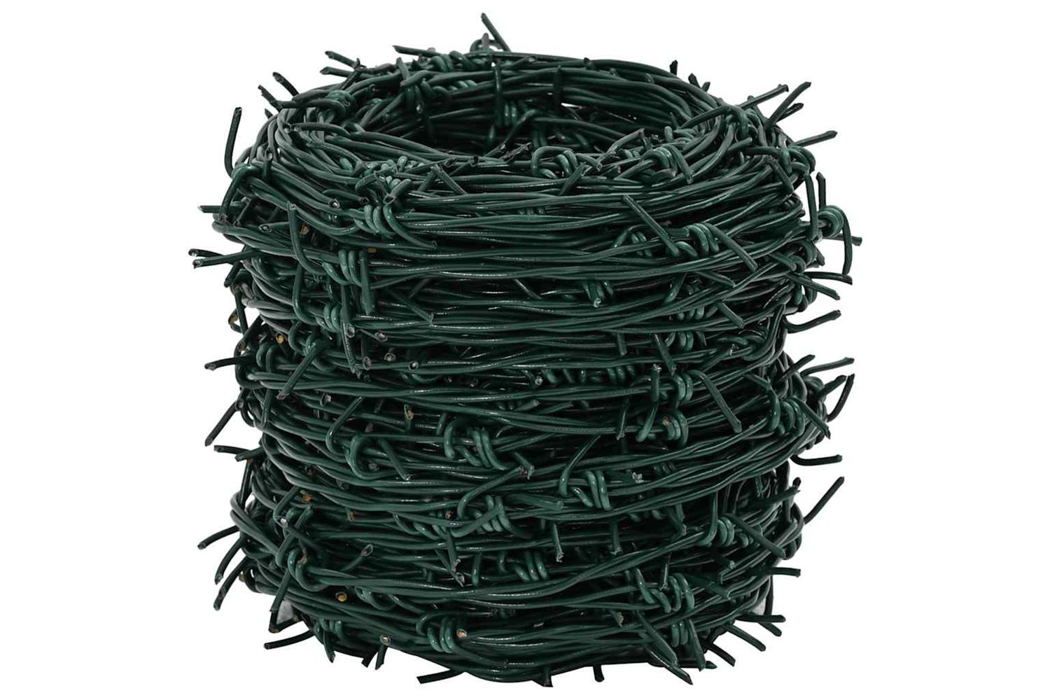 Vidaxl 141077 Barbed Wire Entanglement Wire Green Wire Roll 100 M-2