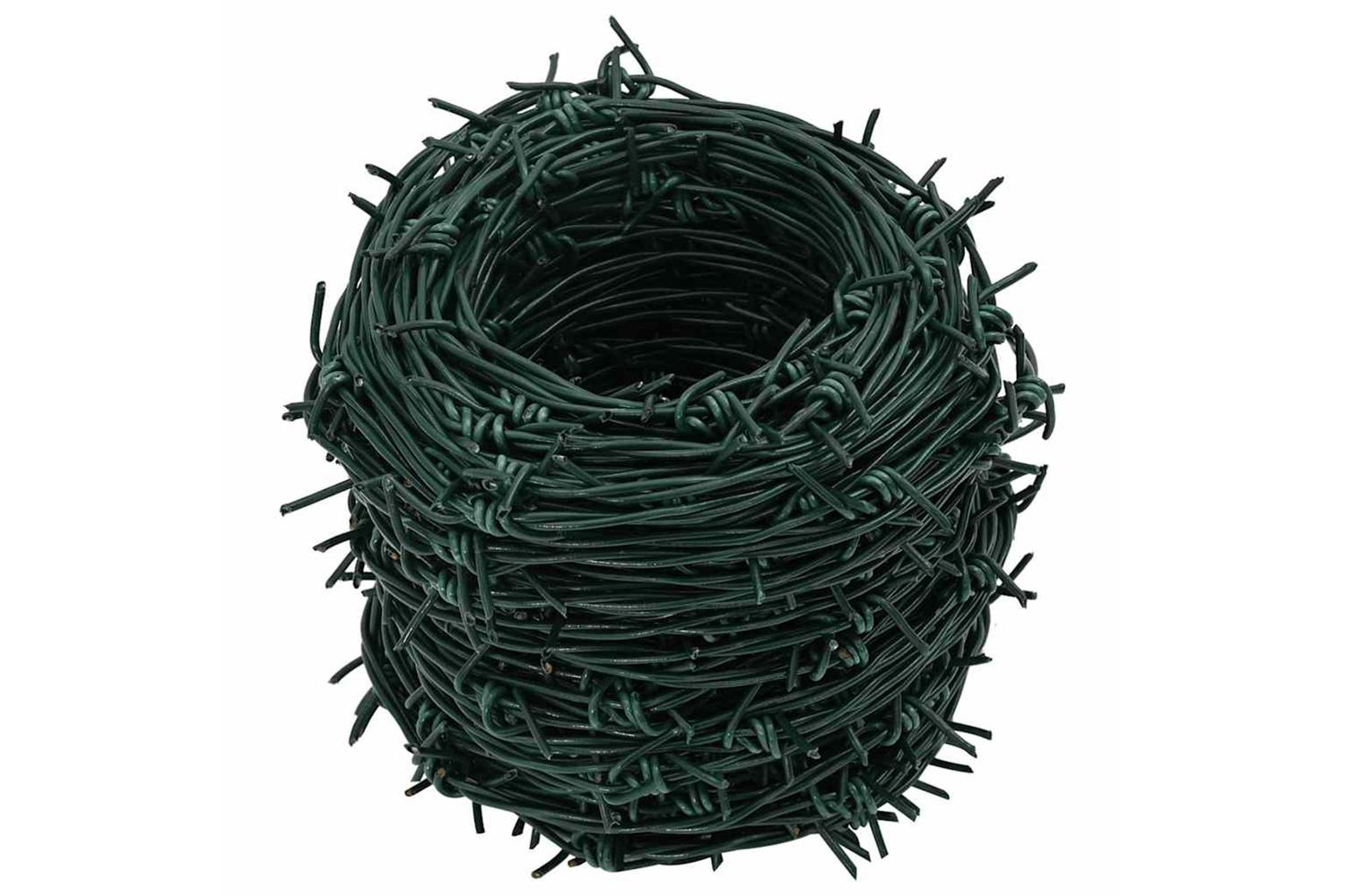 Vidaxl 141077 Barbed Wire Entanglement Wire Green Wire Roll 100 M-3