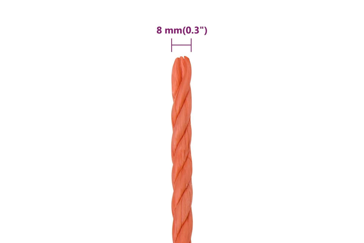 vidaXL 152928 Work Rope Orange 8mm 25 M Polypropylene-6