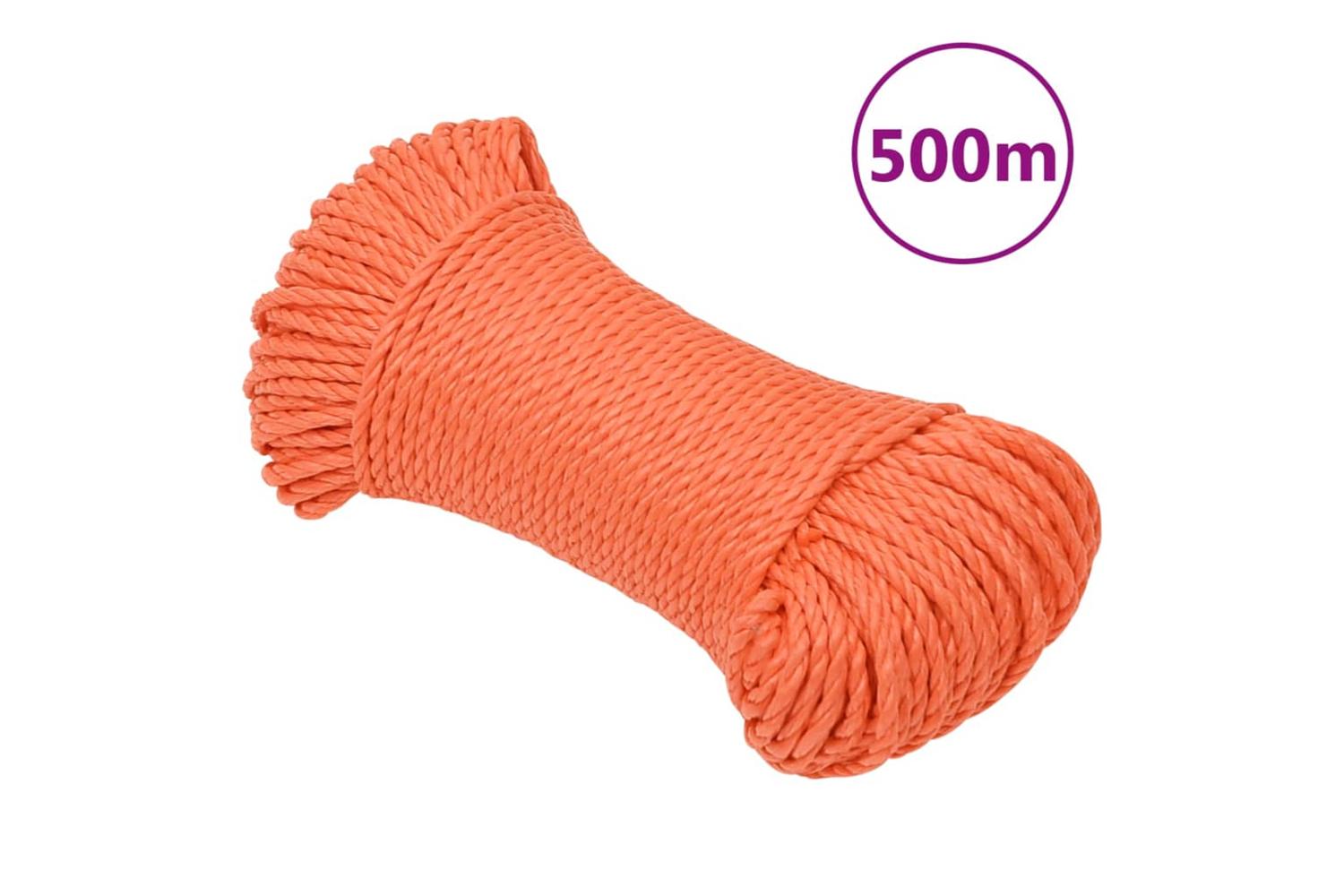 vidaXL 152922 Work Rope Orange 3mm 500 M Polypropylene