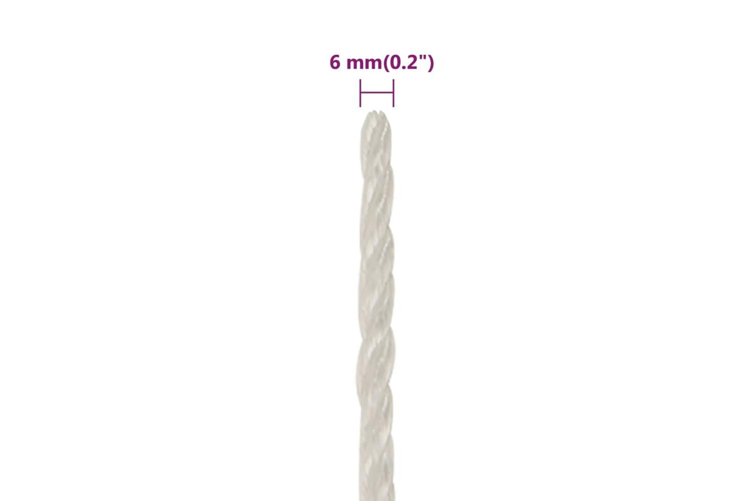 vidaXL 153043 Work Rope White 6mm 250 M Polypropylene-6