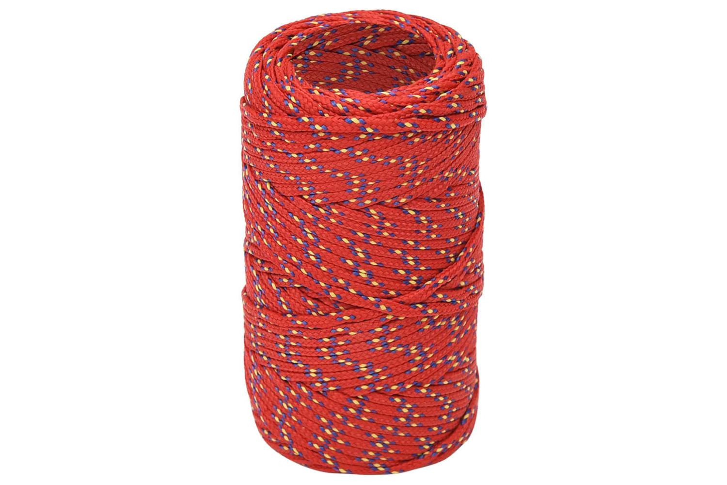 vidaXL 152370 Boat Rope Red 2mm 25 M Polypropylene-2