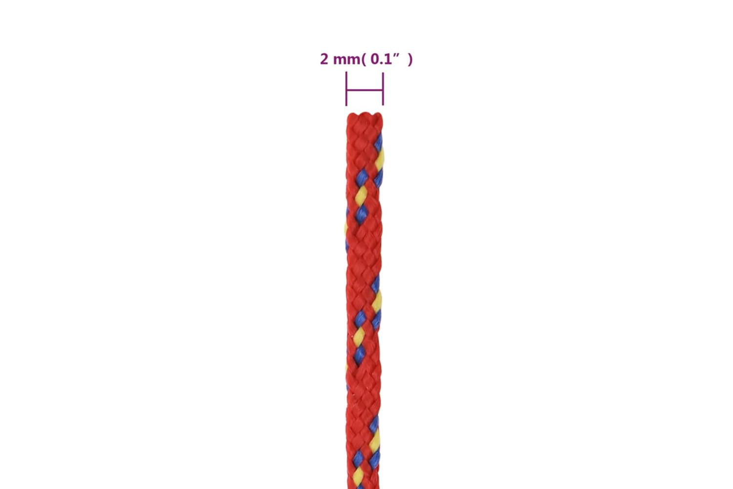 vidaXL 152370 Boat Rope Red 2mm 25 M Polypropylene-6