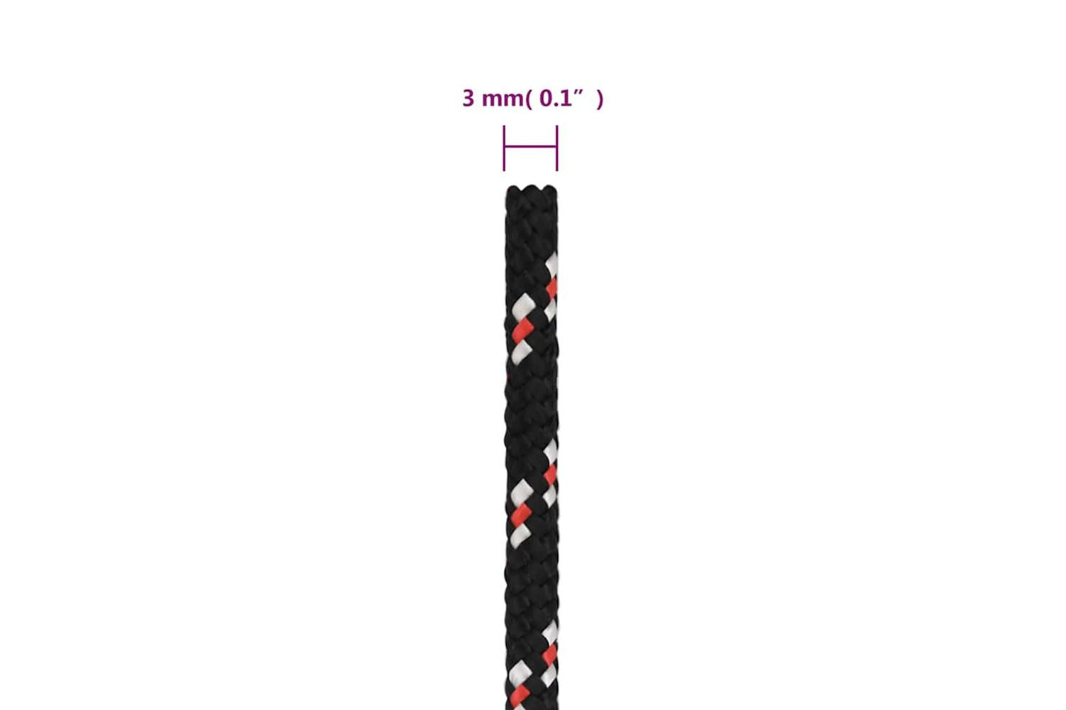 vidaXL 152326 Boat Rope Black 3mm 500 M Polypropylene-6