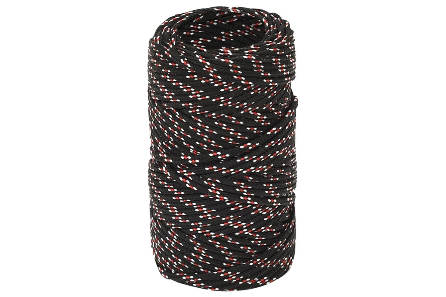 vidaXL 152318 Boat Rope Black 2mm 50 M Polypropylene-2