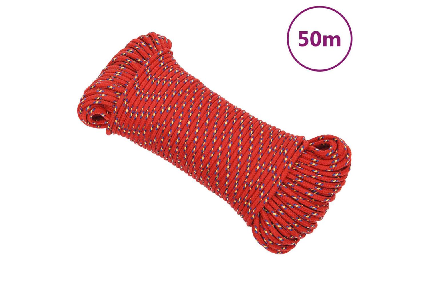 vidaXL 152376 Boat Rope Red 3mm 50 M Polypropylene