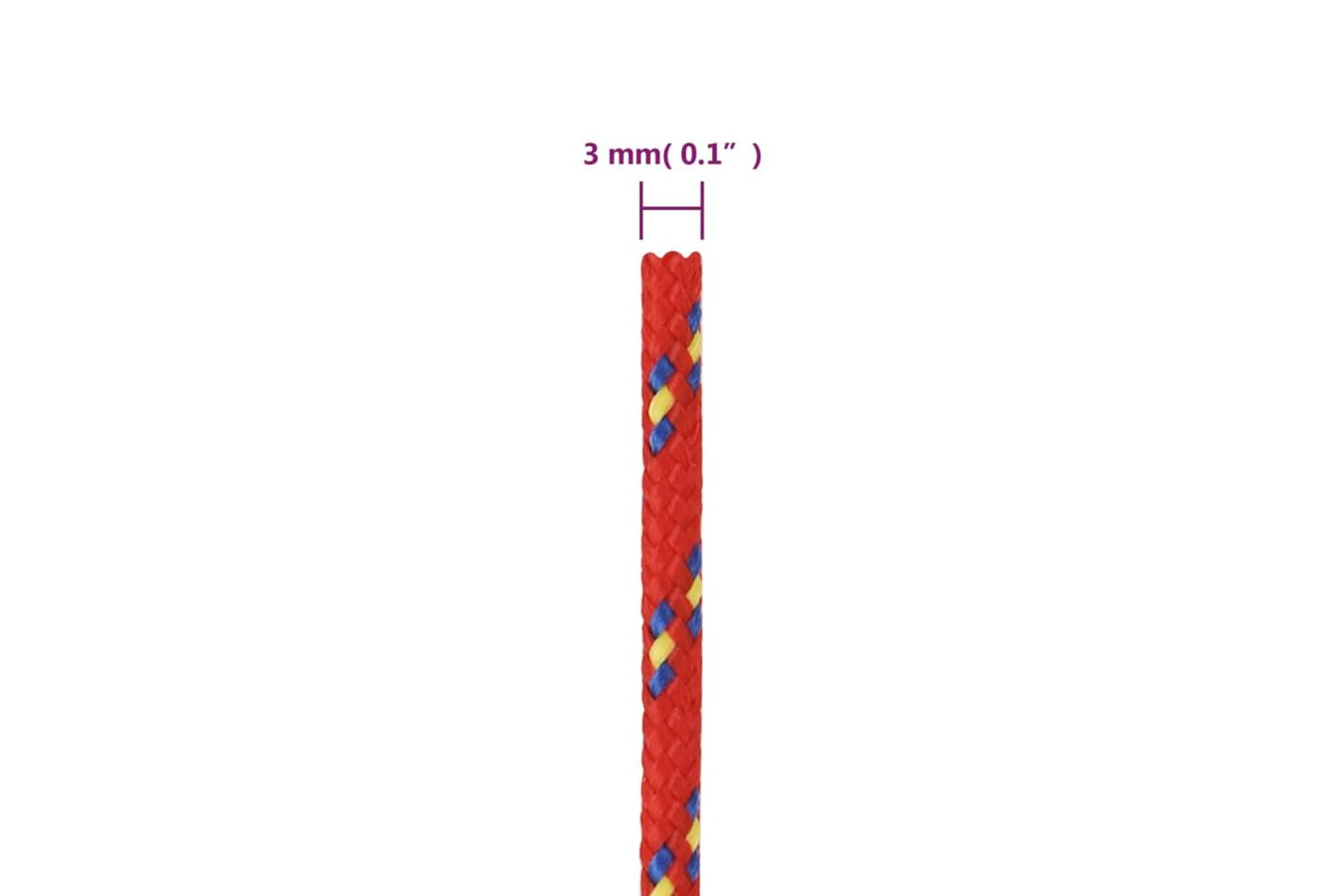 vidaXL 152376 Boat Rope Red 3mm 50 M Polypropylene-6