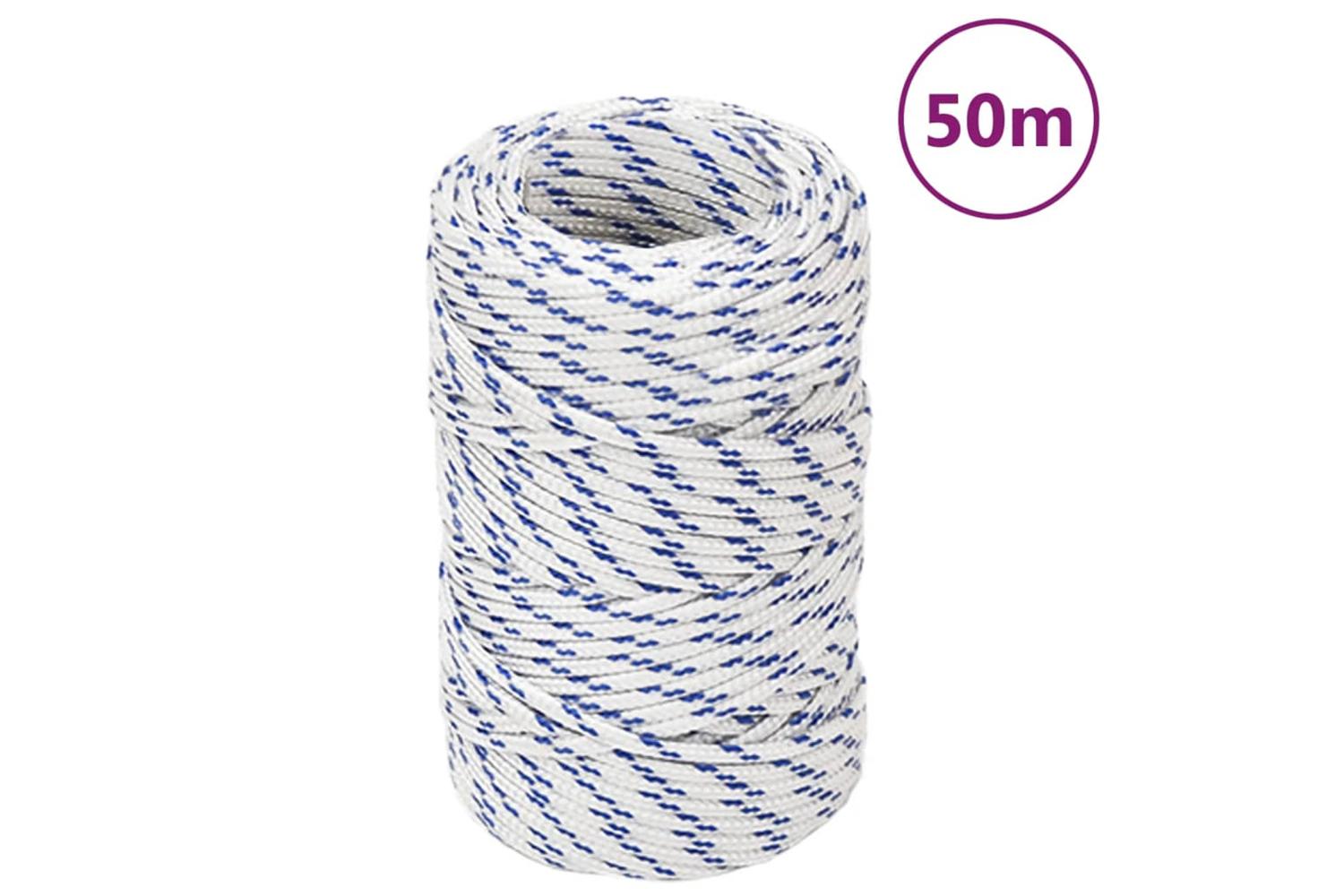 vidaXL 152265 Boat Rope White 2mm 50 M Polypropylene