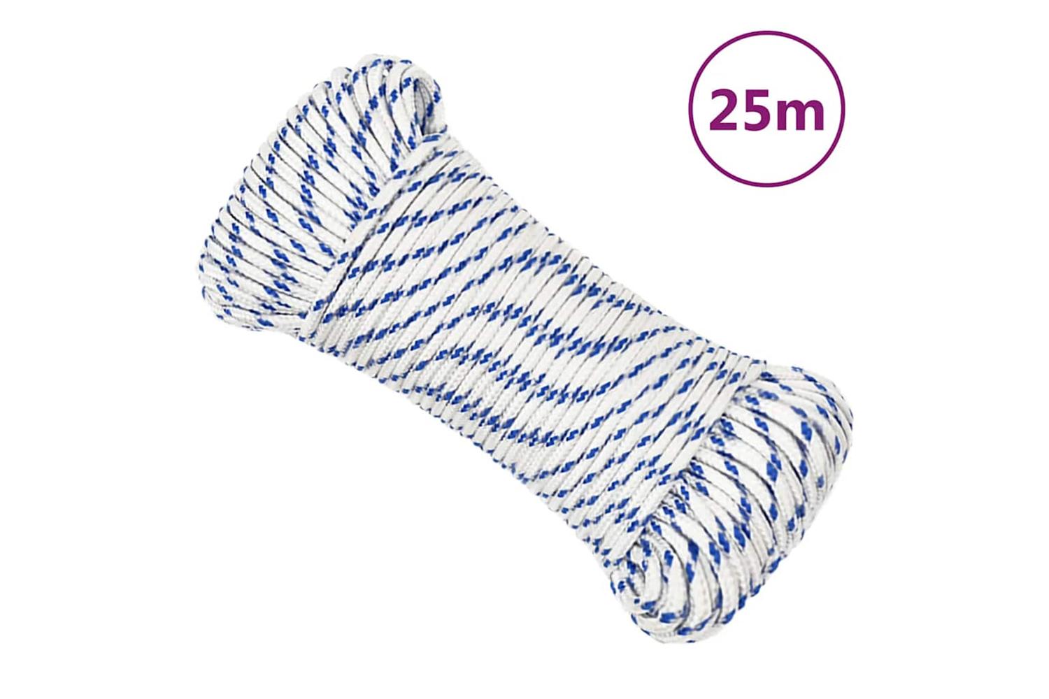 vidaXL 152274 Boat Rope White 4mm 25 M Polypropylene