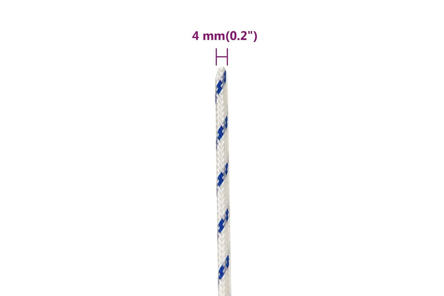 vidaXL 152274 Boat Rope White 4mm 25 M Polypropylene-6
