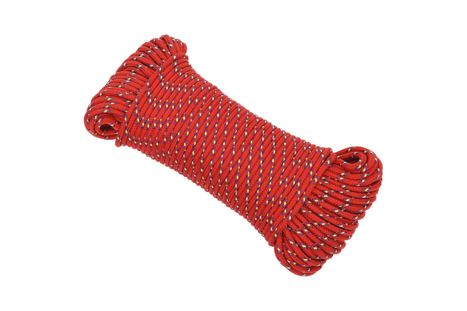 vidaXL 152383 Boat Rope Red 4mm 250 M Polypropylene-2