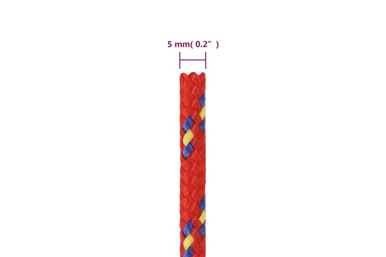 vidaXL 152389 Boat Rope Red 5mm 500 M Polypropylene-6