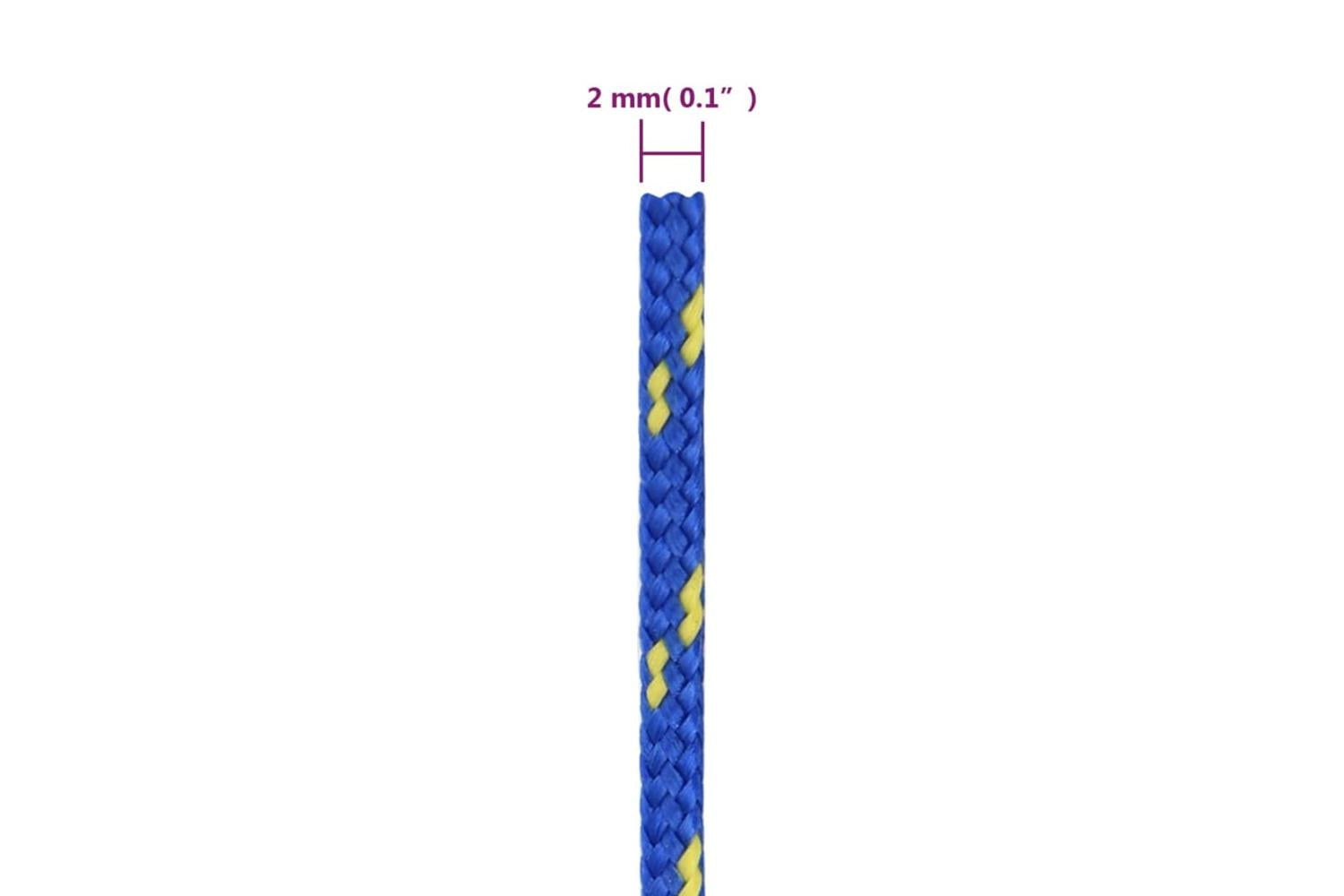 vidaXL 152425 Boat Rope Blue 2mm 100 M Polypropylene-6