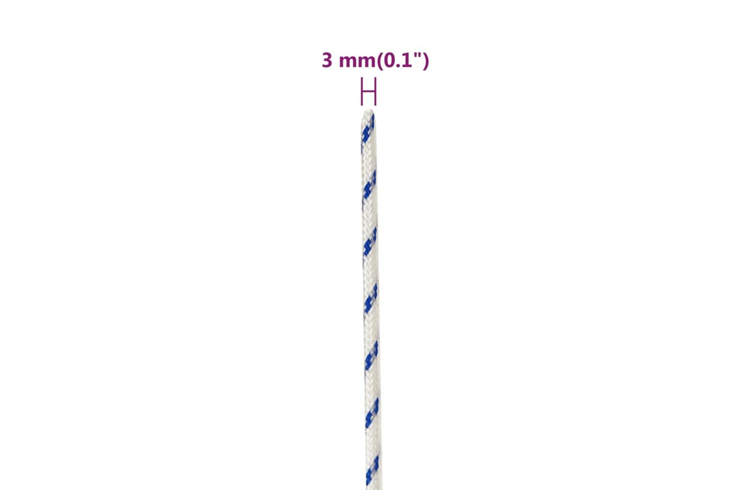 vidaXL 152273 Boat Rope White 3mm 500 M Polypropylene-6