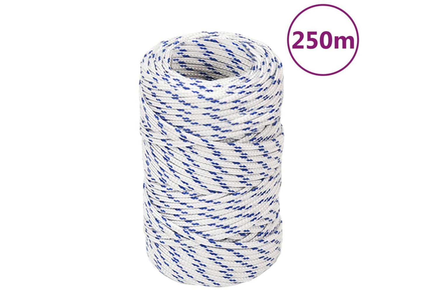 vidaXL 152267 Boat Rope White 2mm 250 M Polypropylene