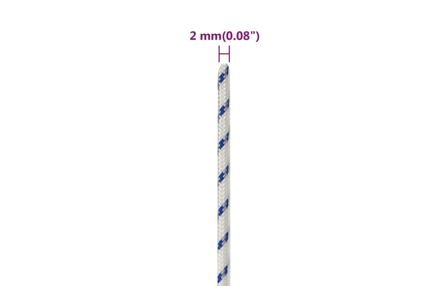vidaXL 152267 Boat Rope White 2mm 250 M Polypropylene-6