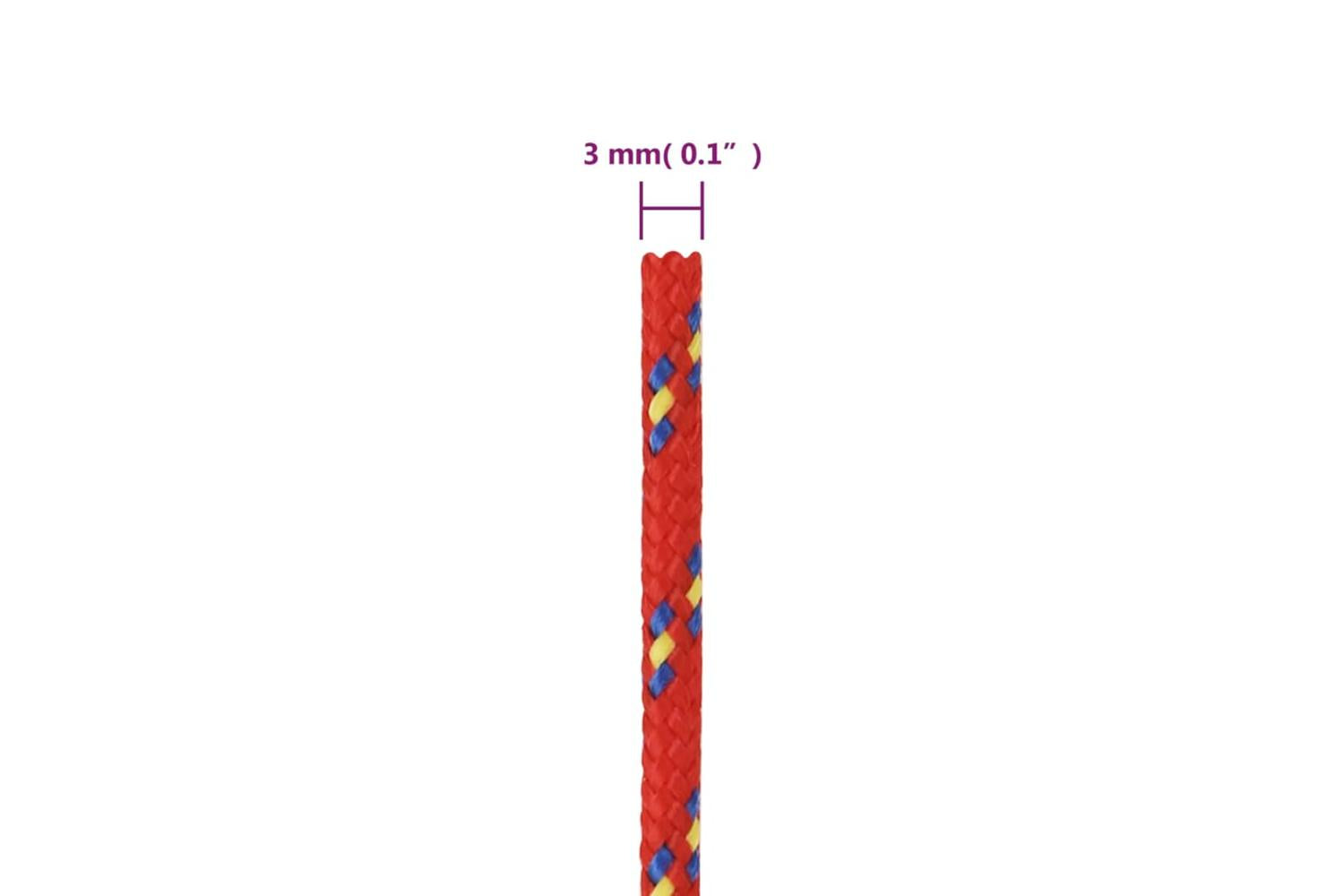 vidaXL 152379 Boat Rope Red 3mm 500 M Polypropylene-6