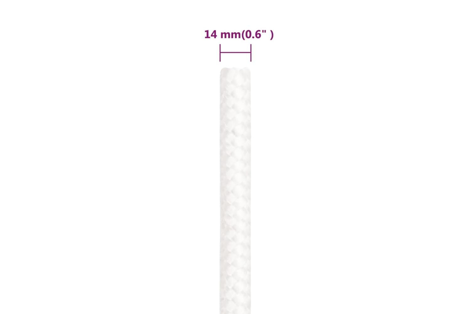 vidaXL 152569 Boat Rope Full White 14mm 50 M Polypropylene-6