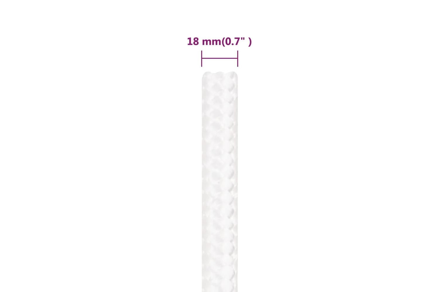vidaXL 152577 Boat Rope Full White 18mm 50 M Polypropylene-6