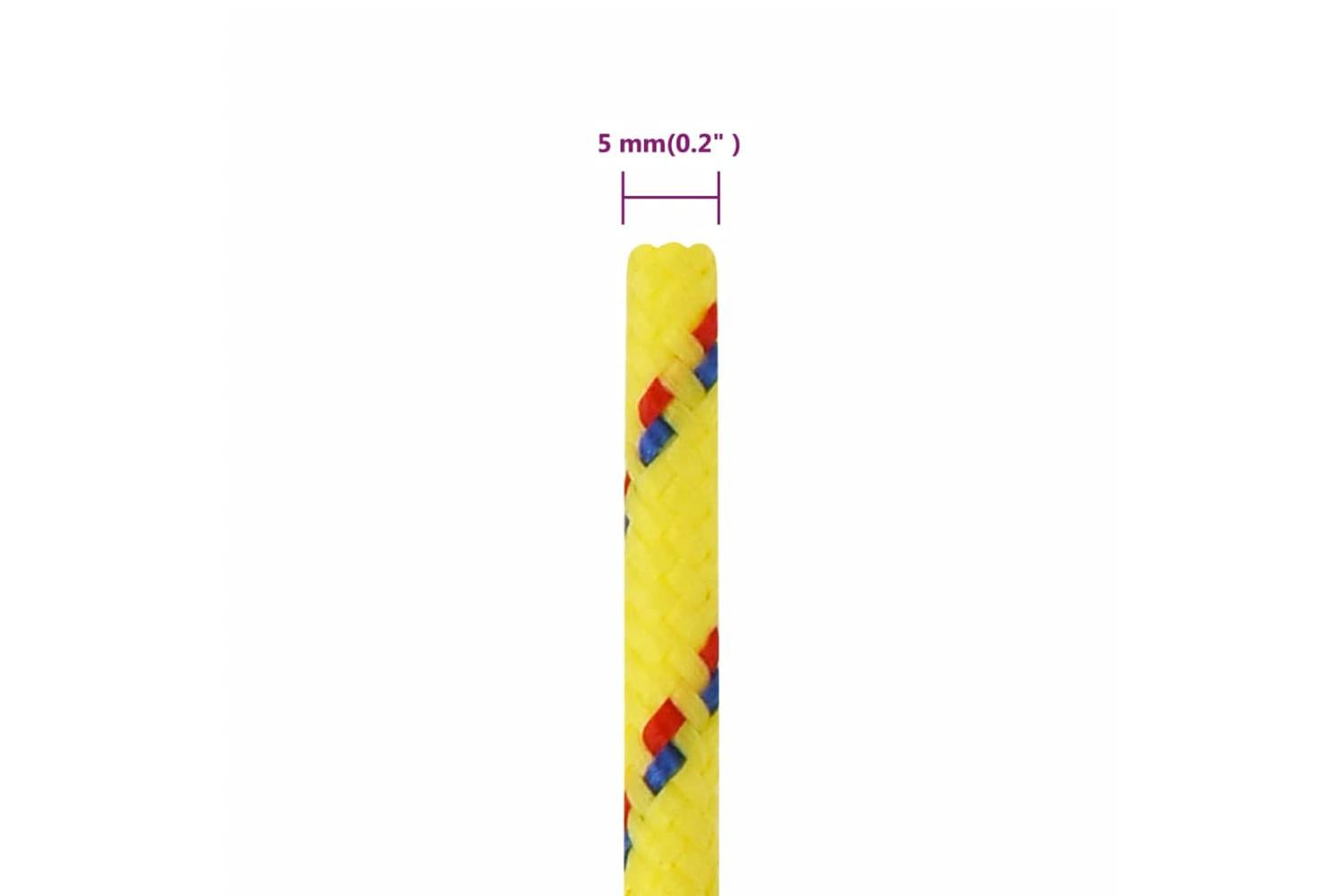 vidaXL 152597 Boat Rope Yellow 5mm 25 M Polypropylene-6