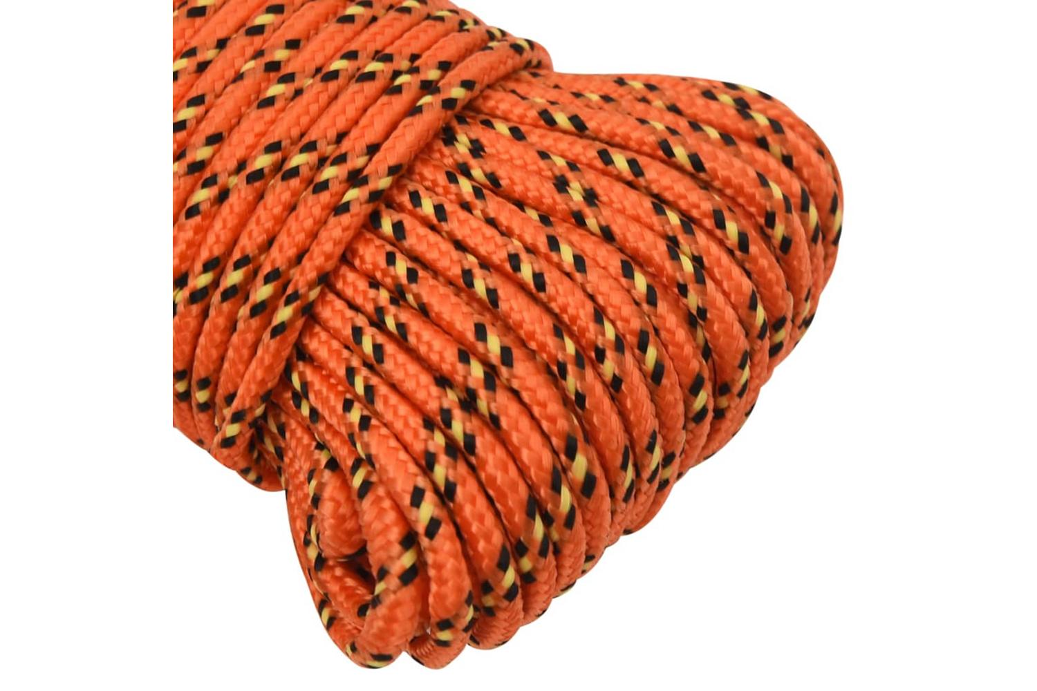 vidaXL 152651 Boat Rope Orange 5mm 50 M Polypropylene-4