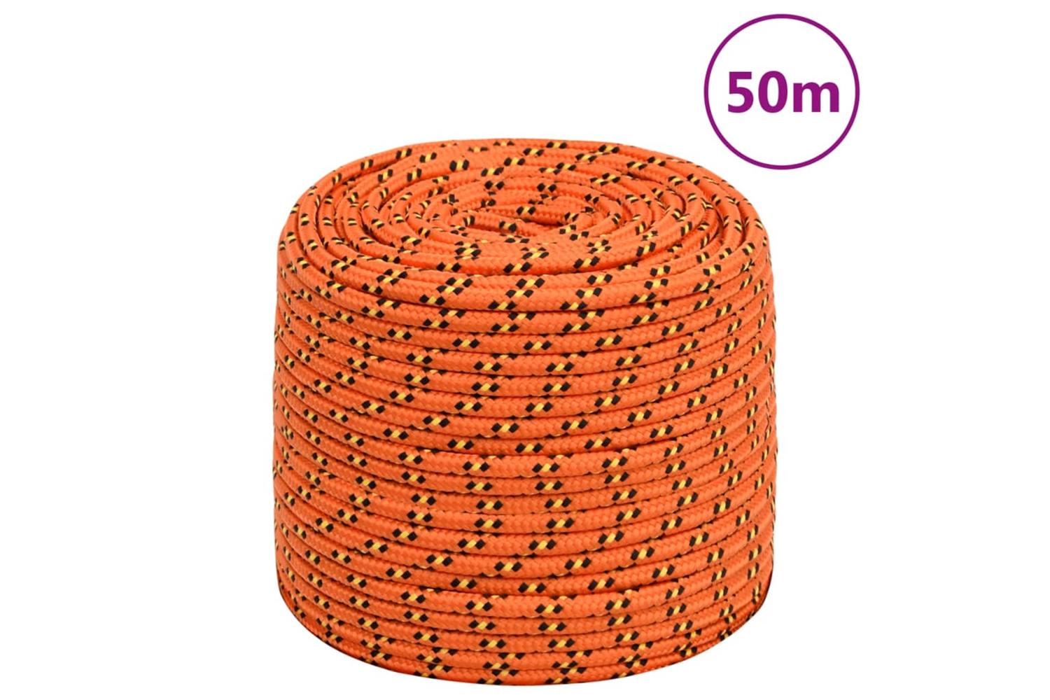 vidaXL 152656 Boat Rope Orange 6mm 50 M Polypropylene