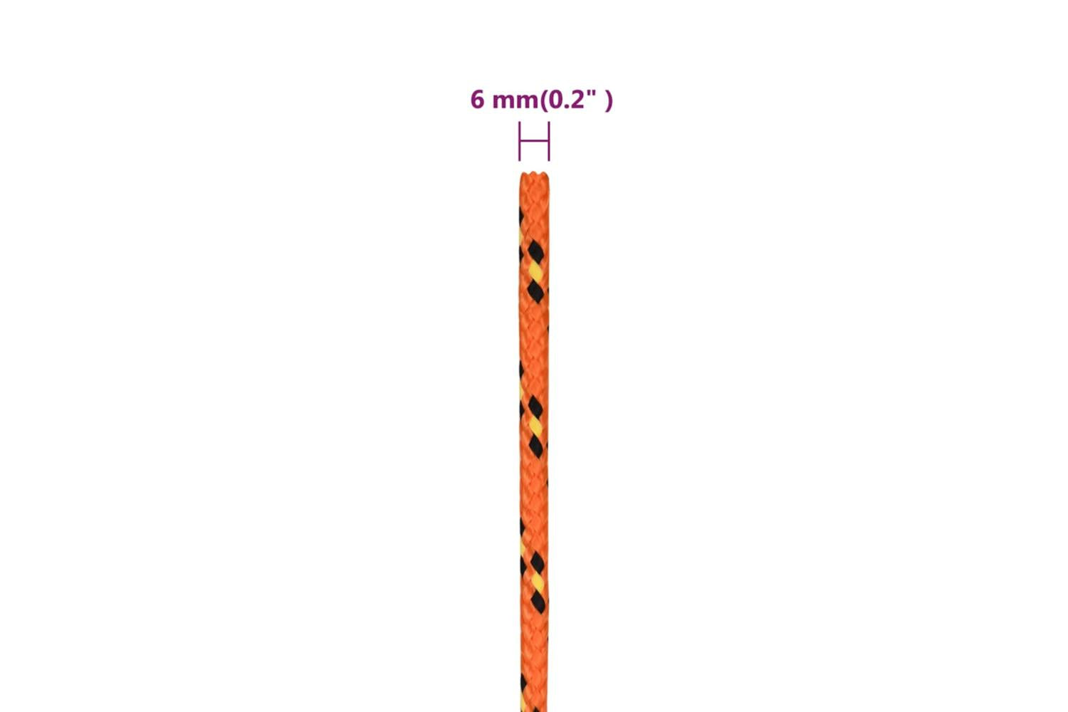 vidaXL 152656 Boat Rope Orange 6mm 50 M Polypropylene-6