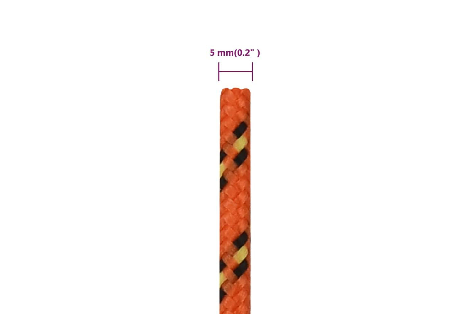 vidaXL 152654 Boat Rope Orange 5mm 500 M Polypropylene-6