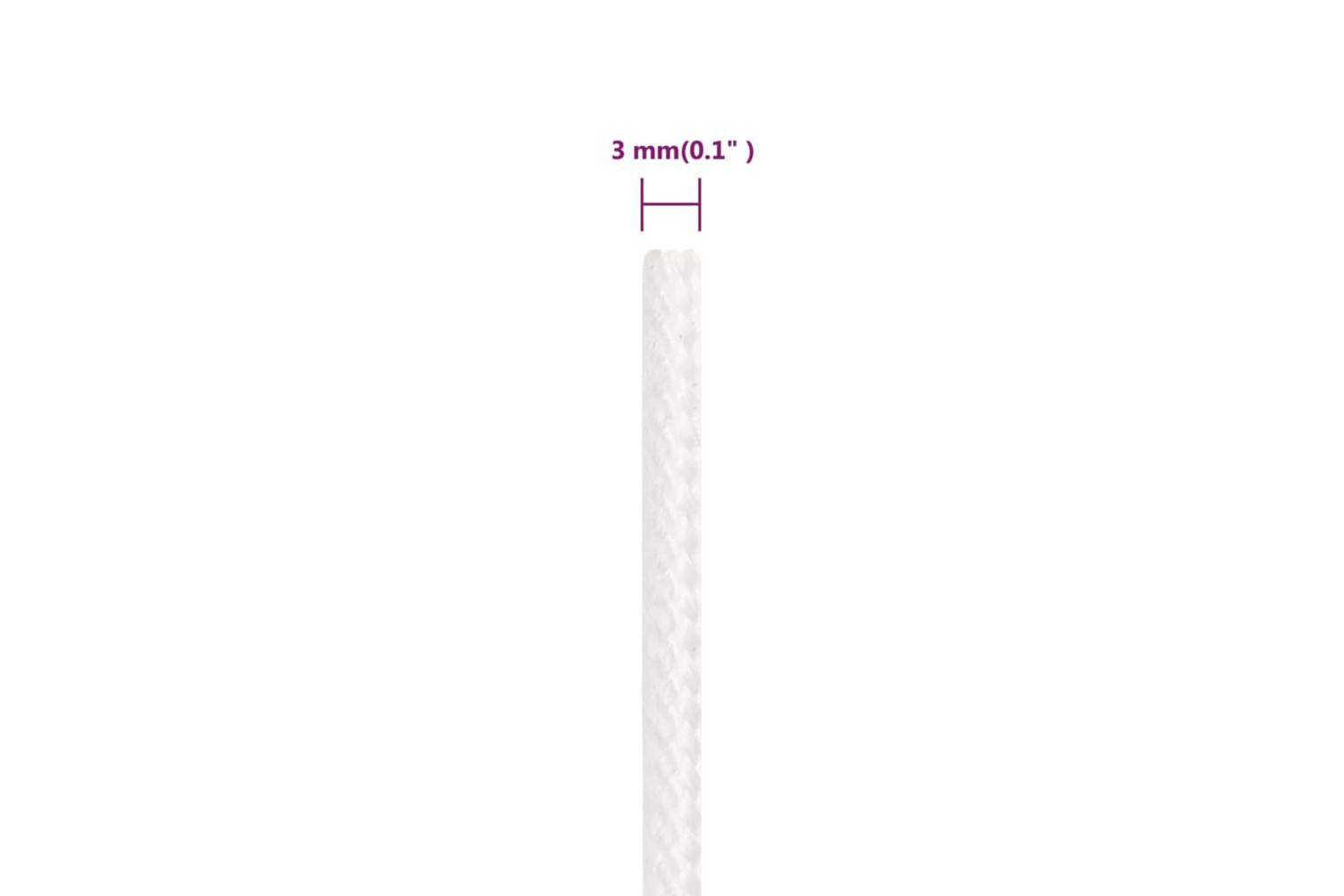 vidaXL 152536 Boat Rope Full White 3mm 100 M Polypropylene-6