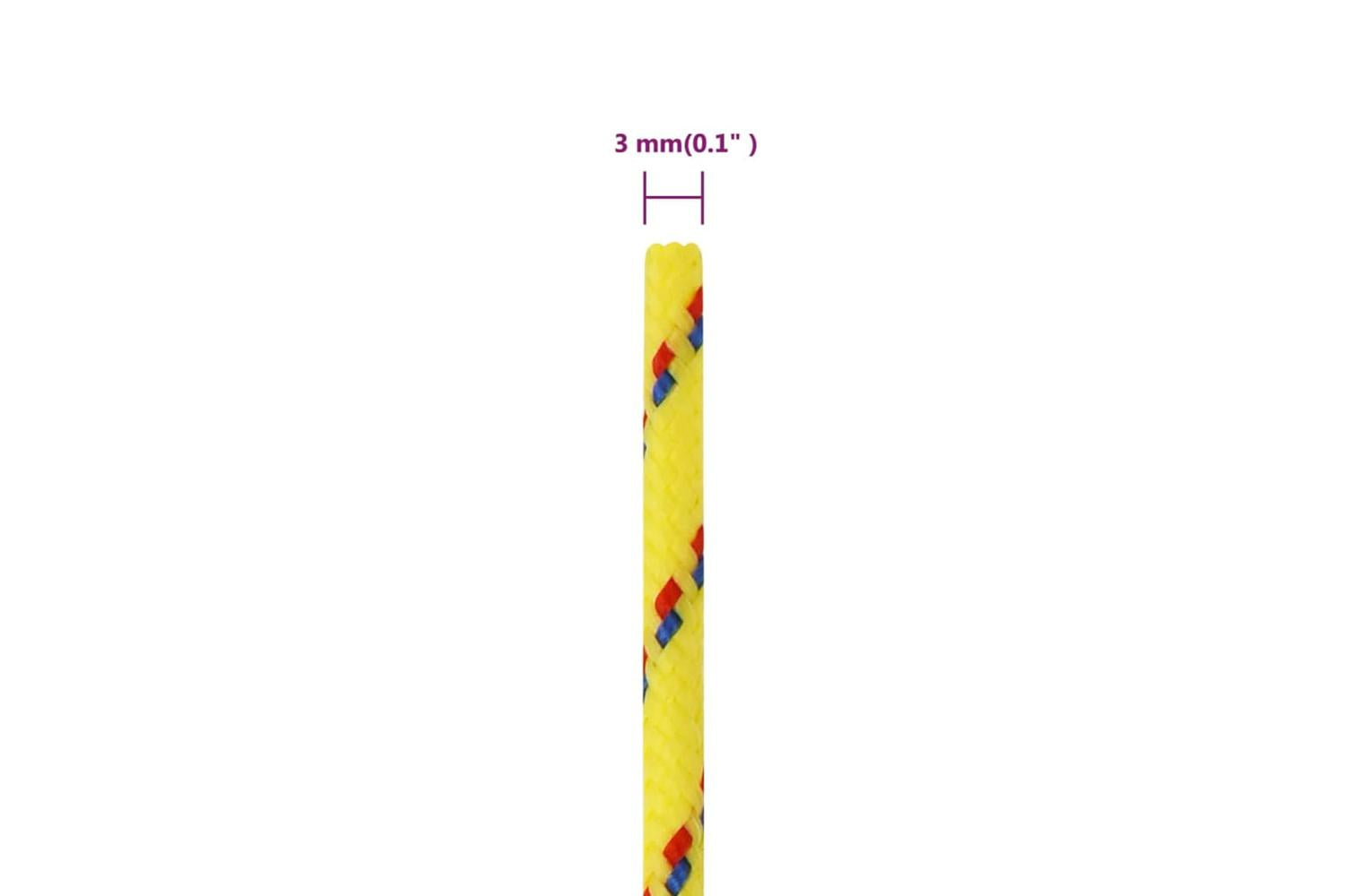 vidaXL 152588 Boat Rope Yellow 3mm 50 M Polypropylene-6