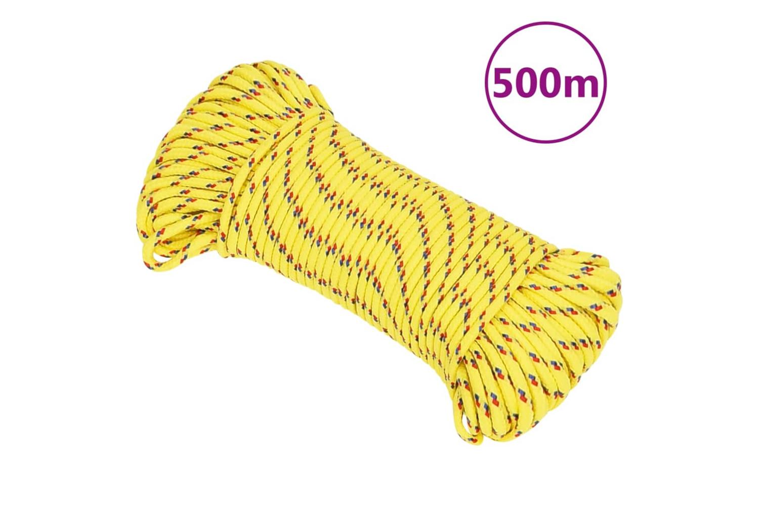 vidaXL 152591 Boat Rope Yellow 3mm 500 M Polypropylene