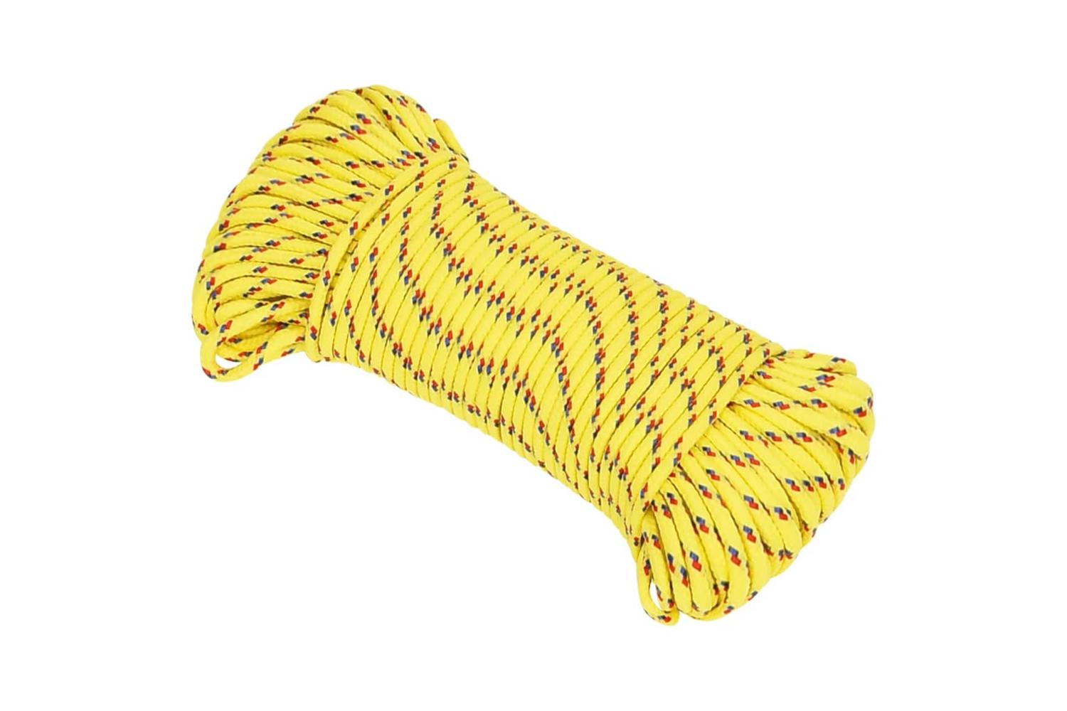 vidaXL 152596 Boat Rope Yellow 4mm 500 M Polypropylene-2