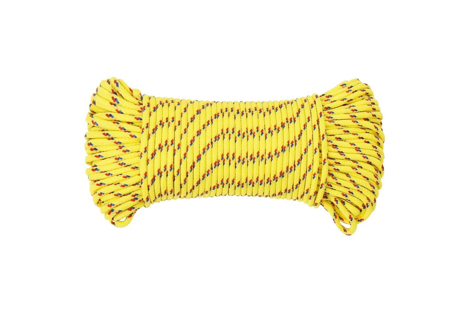 vidaXL 152598 Boat Rope Yellow 5mm 50 M Polypropylene-3