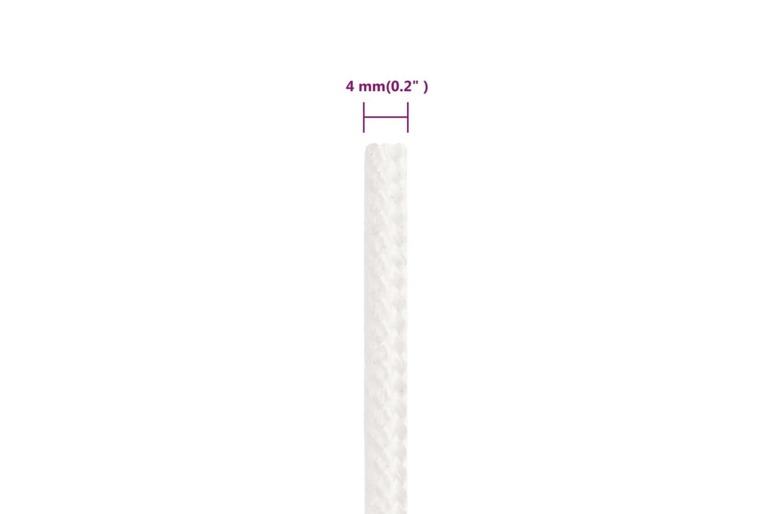 vidaXL 152539 Boat Rope Full White 4mm 25 M Polypropylene-6